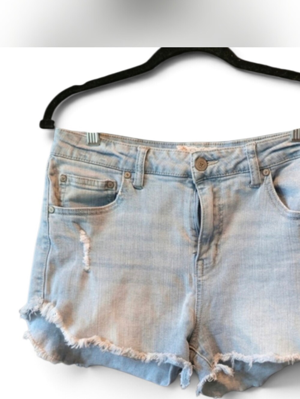 Altar'd State Light Blue Distressed Denim Shorts